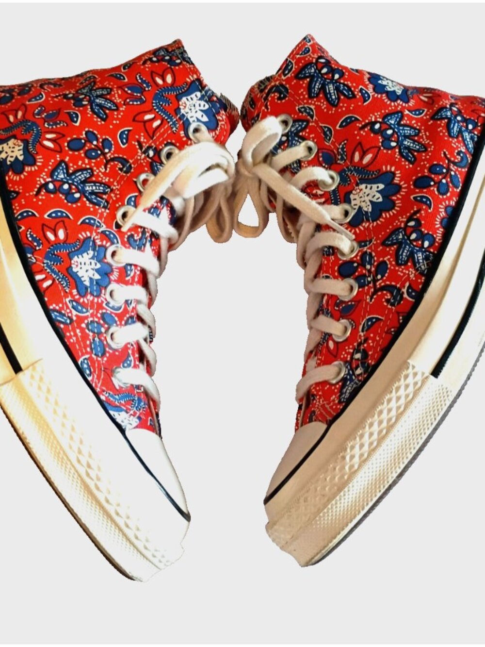 CONVERSE Women Chuck Taylor High Top Sneaker Habanero Red Egret Rush Blue - 8.5M